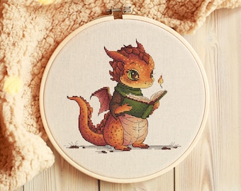 Dragon Cross Stitch Pattern PDF, Dragon Counted Cross Stitch, Fantasy Cross Stitch, Cute Cross Stitch, Cosmic Cross Stitch Instant Download