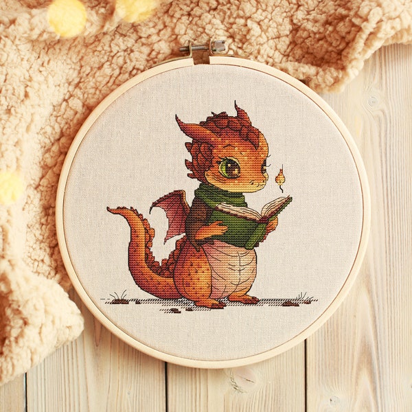 Dragon Cross Stitch Pattern PDF, Dragon Counted Cross Stitch, Fantasy Cross Stitch, Cute Cross Stitch, Cosmic Cross Stitch Instant Download