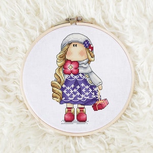 Tilda Cross stitch pattern PDF, Newborn embroidery Decor, Cute cross stitch pattern, Doll Embroidery Digital Pattern PDF