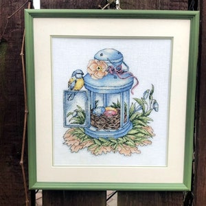 Easter Cross Stitch Pattern PDF, Bird Decor, Flowers Cross Stitch, Cute Nest Cross Stitch, Instant Download, Keys Stitch, Egg Cross Stitch