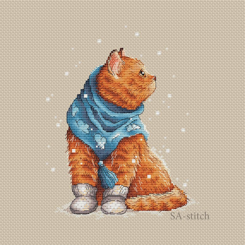 Cat Cross Stitch Pattern PDF Instant Download Animal Cross Etsy