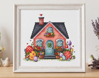 House Cross Cross Stitch Pattern PDF Instant Download Digital File Embroidery