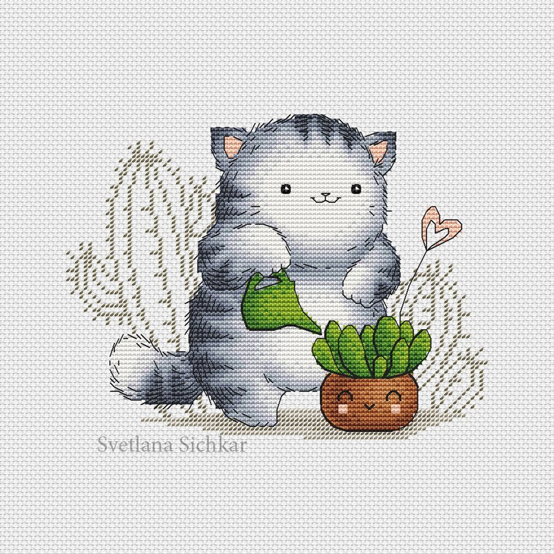 Kitten Cross Stitch Pattern PDF - Etsy