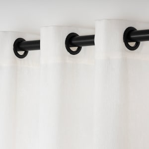 Off White Color Jacquard Grommet Curtain Panel, Custom Size Glitter Shiny White Drapes, Blackout Lining Options with Extra Payment