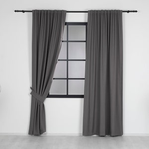 Blackout Curtain Panels: Linen Look Modern Drapes, Custom Size, Noise Reducing