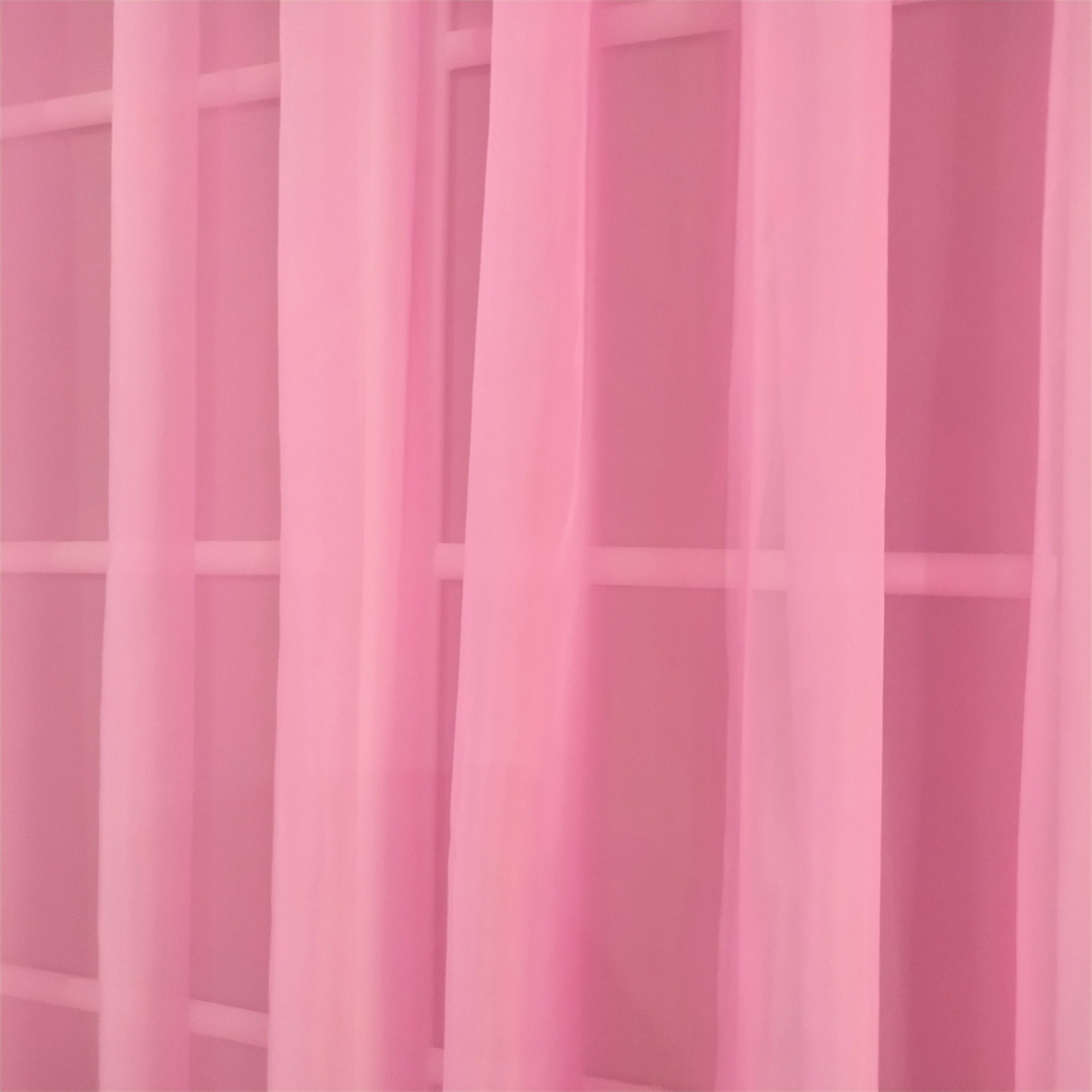 Custom Size Pink Plain Sheers Curtains Window Net Tulle - Etsy