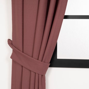 Custom Size Linen Blackout Curtains – Extra Wide & Long Natural Drapes – Dried Rose