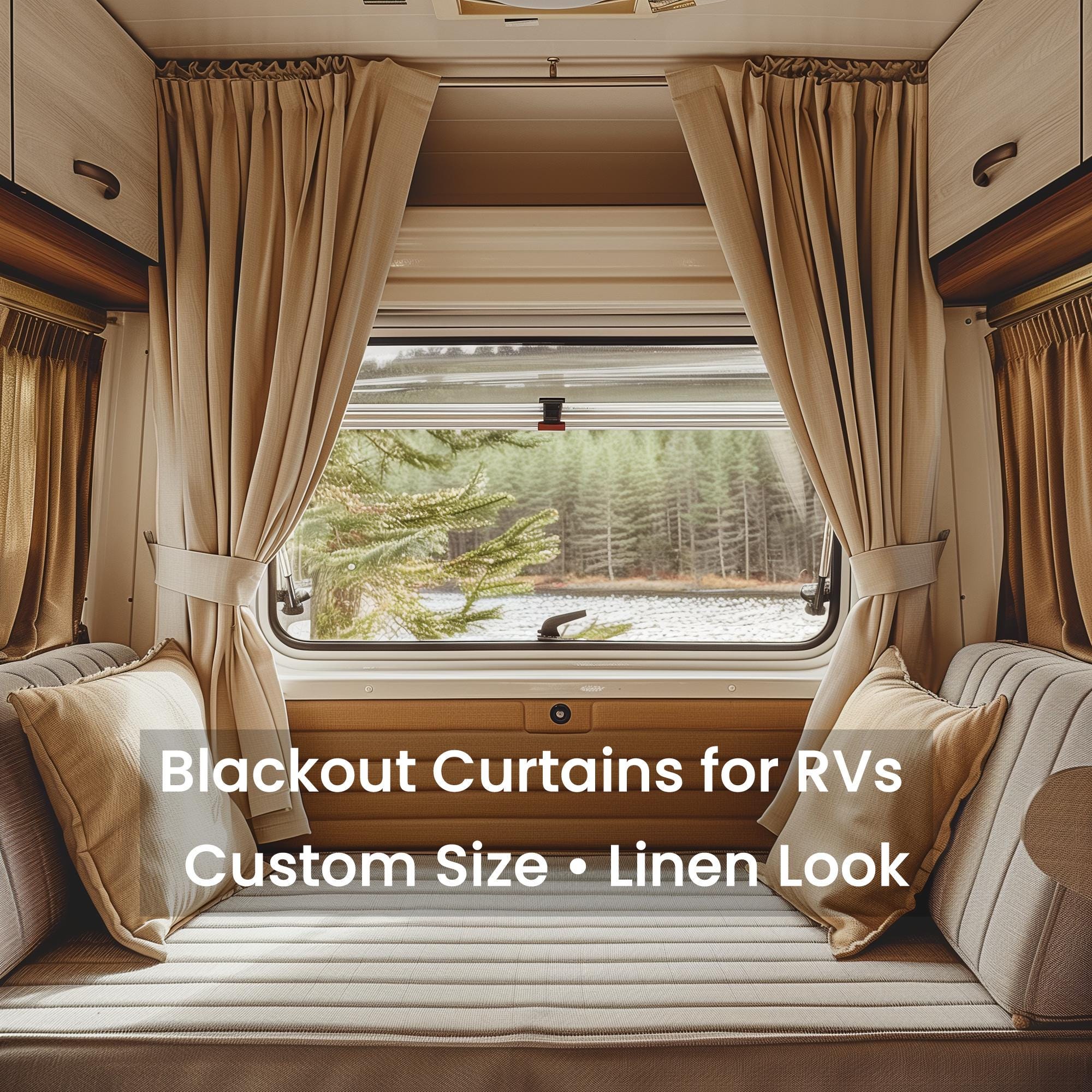 Custom RV Blackout Curtains: Linen Look Thermal Drapes