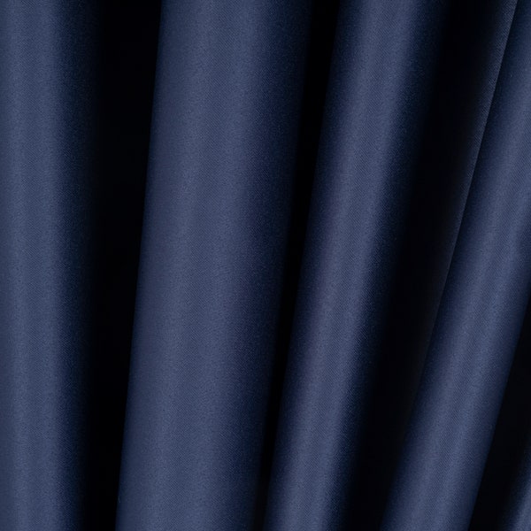 Navy Blue Blackout Curtain, Silky Fabric Bright and Solid Color Drapes, Panel Curtain for Living Room Bedroom Home Decor