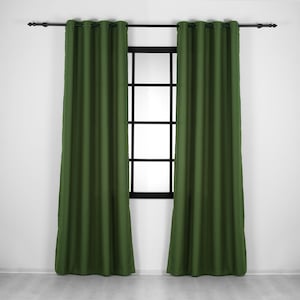 Linen Look 2 Panels Curtains Set, Natural Color Custom Drapes for Living Room Bedroom Cafes Offices Farmhouse Nursery