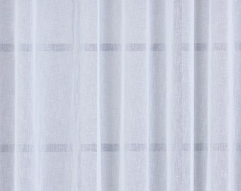 Linen Effect Sheers Tulle Curtains, Custom Net White and Off White Curtain Drapery, Long Wide Short Sizes