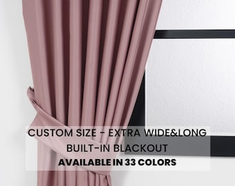 Pink Rose Blackout Curtain: Silky Modern Drape, Custom Size