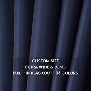 Navy Blue Blackout Curtain: Silky Thermal Insulated Panel