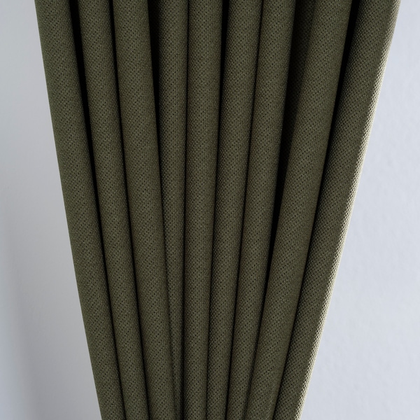 Luxury Moss Green Blackout Curtains, Modern Nursery Drapes, Custom Size Thermal Fabric