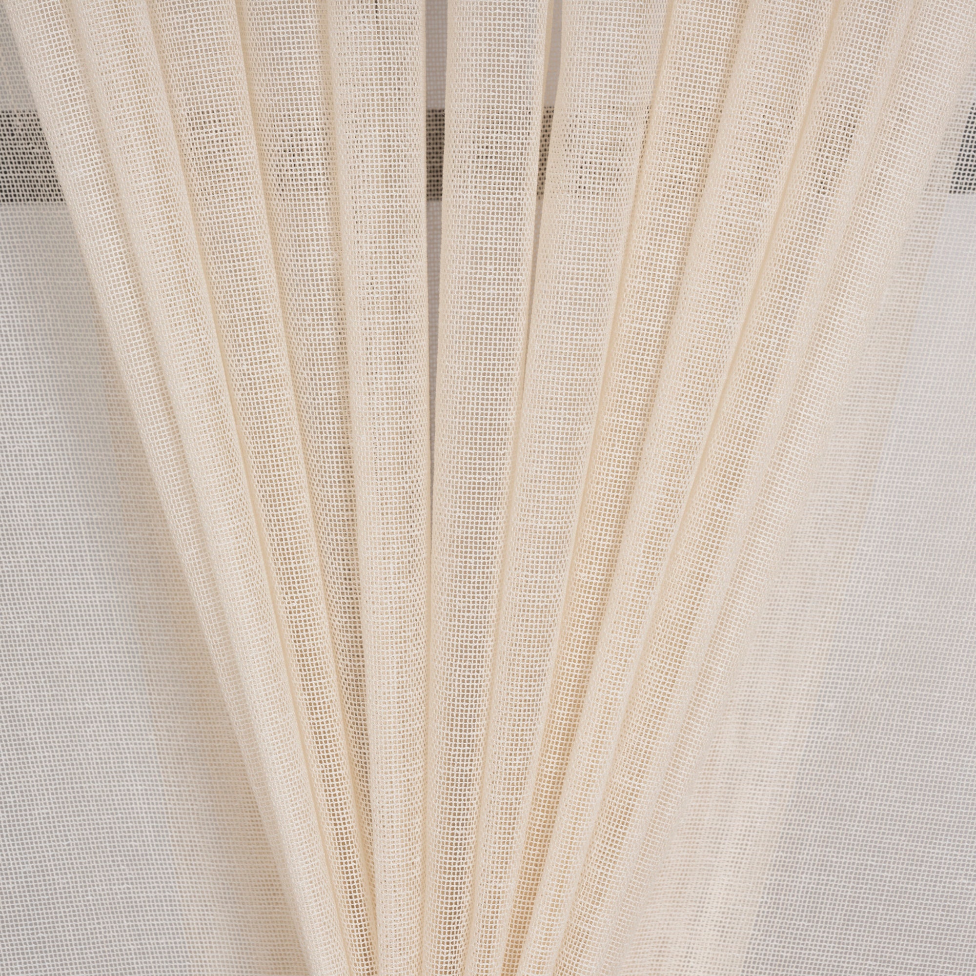 Linen Look Sheer Curtain: Off White Tulle Voile, Custom Size