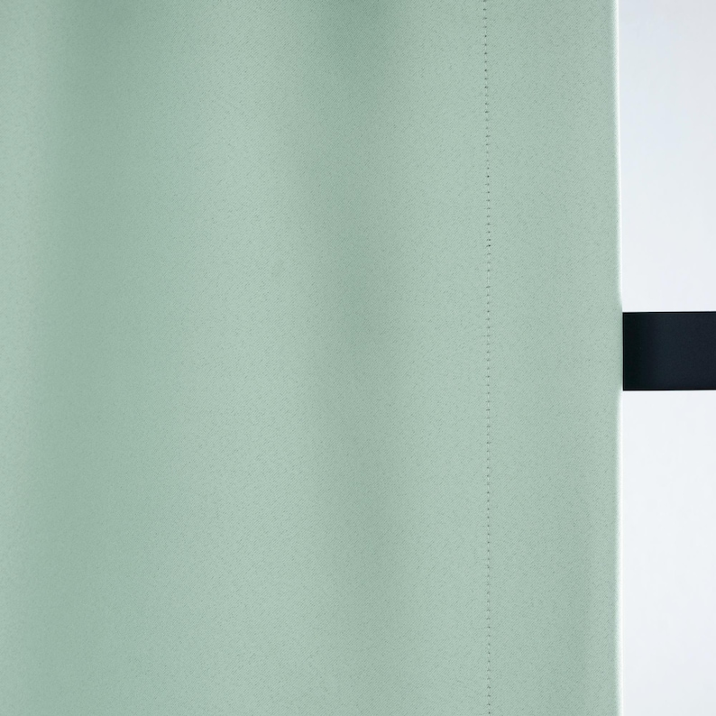 Water Green Blackout Curtain Panel: Modern Bedroom Drapery, Custom Size image 6