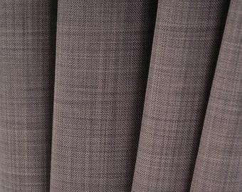 Linen Look Blackout Curtain Panel: Gray Grommet Drapes, Custom Size