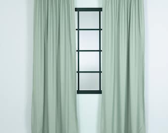 2 Panels Short and Long Blackout Curtains Drapery, Pinch Pleat Grommet Back Top and Rod Pocket Custom Hanging Options, Modern Plain Fabric