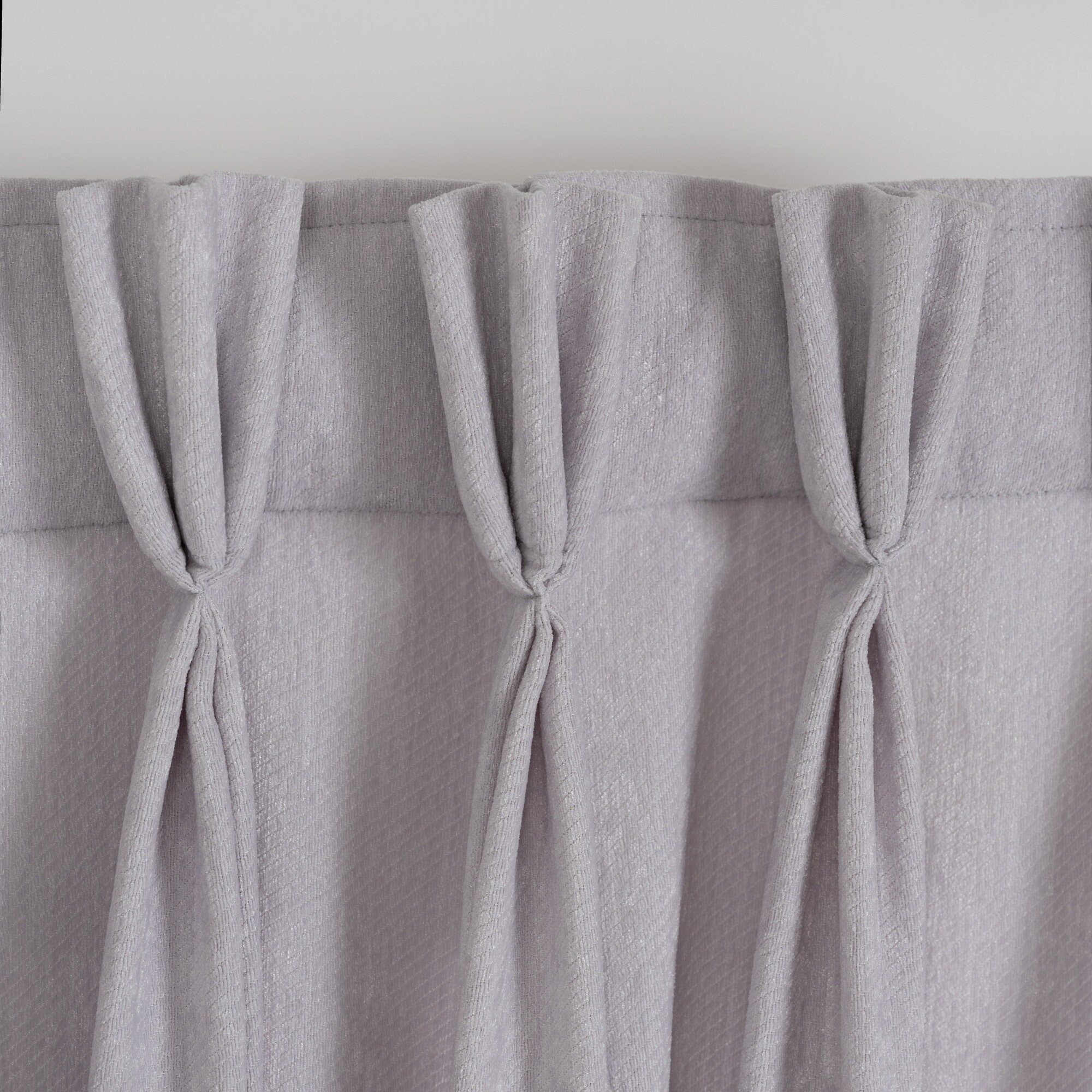 Triple French Pleated Jacquard Panel Curtains, Custom Size Light Gray Glitter Drapes for Living Room Bedroom, Rod Pocket Grommets Back Tab