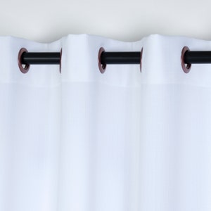 Custom Size Linen Blackout Curtains – Extra Wide & Long Natural Drapes – White