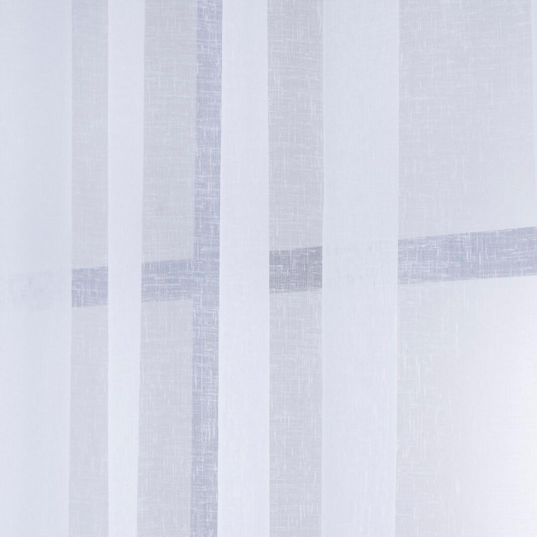 Custom Size Linen Look White Sheer Curtains, Tulle Sheers Curtain