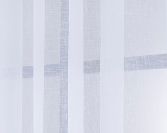 Tende trasparenti bianche con aspetto lino di dimensioni personalizzate, pannelli per tende velate in tulle, tendaggi per tende a rete, dimensioni lunghe e corte