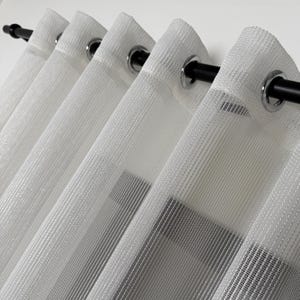 Pinstripe Sheer Curtains: Off White Voile Tulle Panel