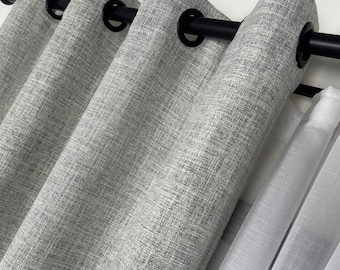 Gordijnen met linnenlook: aangepaste gordijnen, 25 kleuren