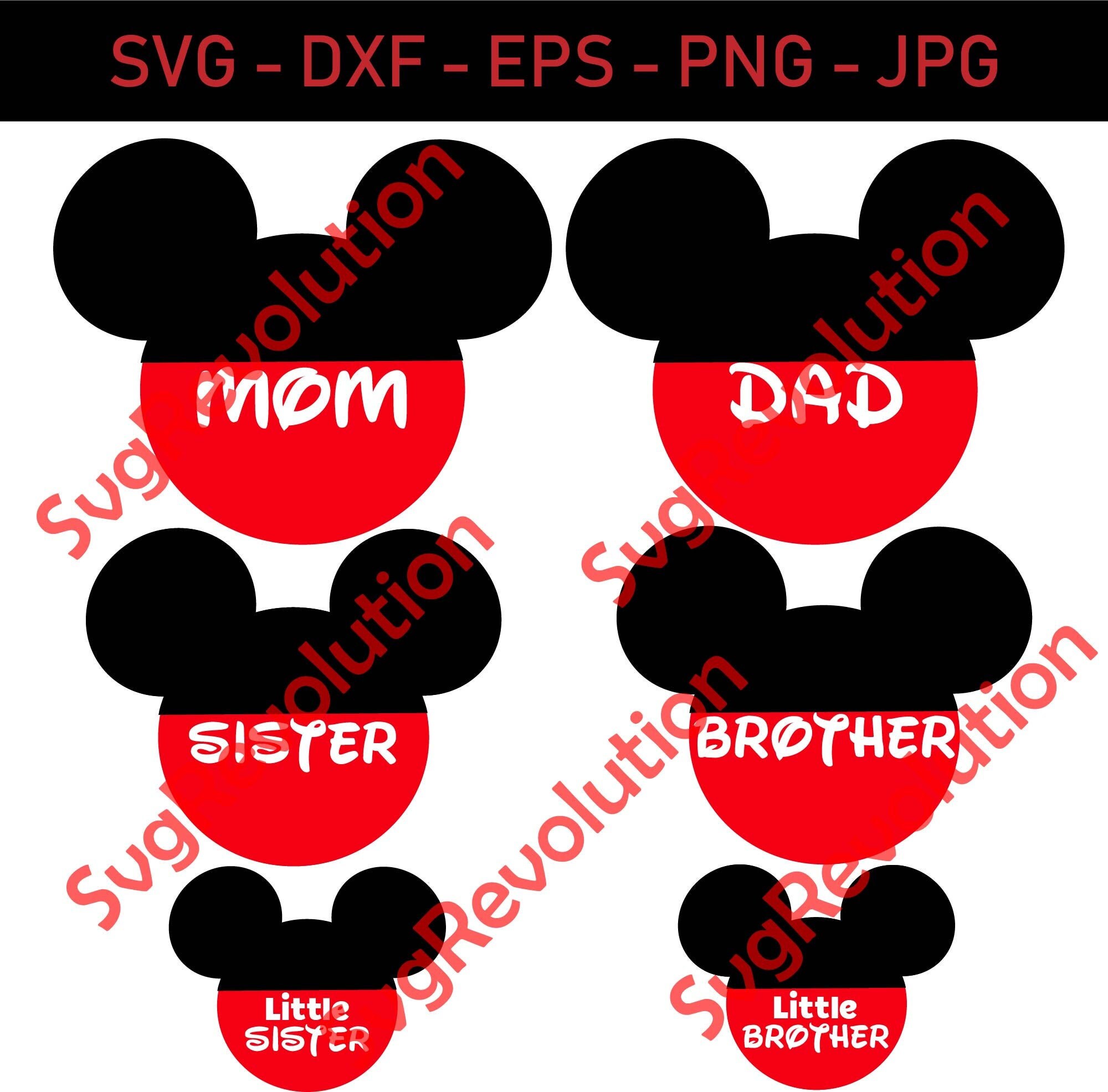 Disney Family Names SVG Cut Files Vinyl Vector Cameo | Etsy