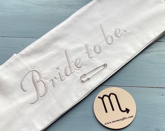 Bride to be embroidered sash