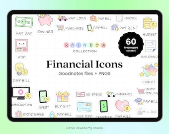 Financial Stickers | Goodnotes Stickers | Daily Digital Stickers | Notability Stickers | iPad stickers | Digital Planner Sticker