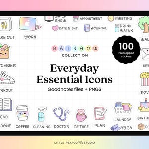 Everyday Essential Stickers | Goodnotes Stickers | Daily Digital Stickers | Notability Stickers | iPad stickers | Digital Planner Sticker