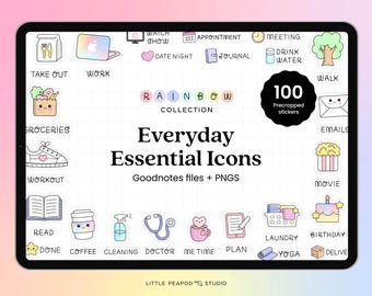 Everyday Essential Stickers | Goodnotes Stickers | Daily Digital Stickers | Notability Stickers | iPad stickers | Digital Planner Sticker