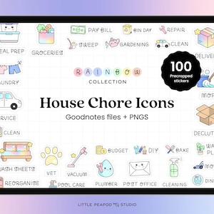House Chore Stickers | Goodnotes Stickers | Daily Digital Stickers | Notability Stickers | iPad stickers | Digital Planner Sticker