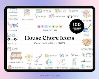 House Chore Stickers | Goodnotes Stickers | Daily Digital Stickers | Notability Stickers | iPad stickers | Digital Planner Sticker