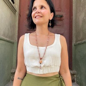 Bohemian Crop Top | Handmade Boho Blouse | Sleeveless Minimalist Top | Eco-Friendly Festival Fashion