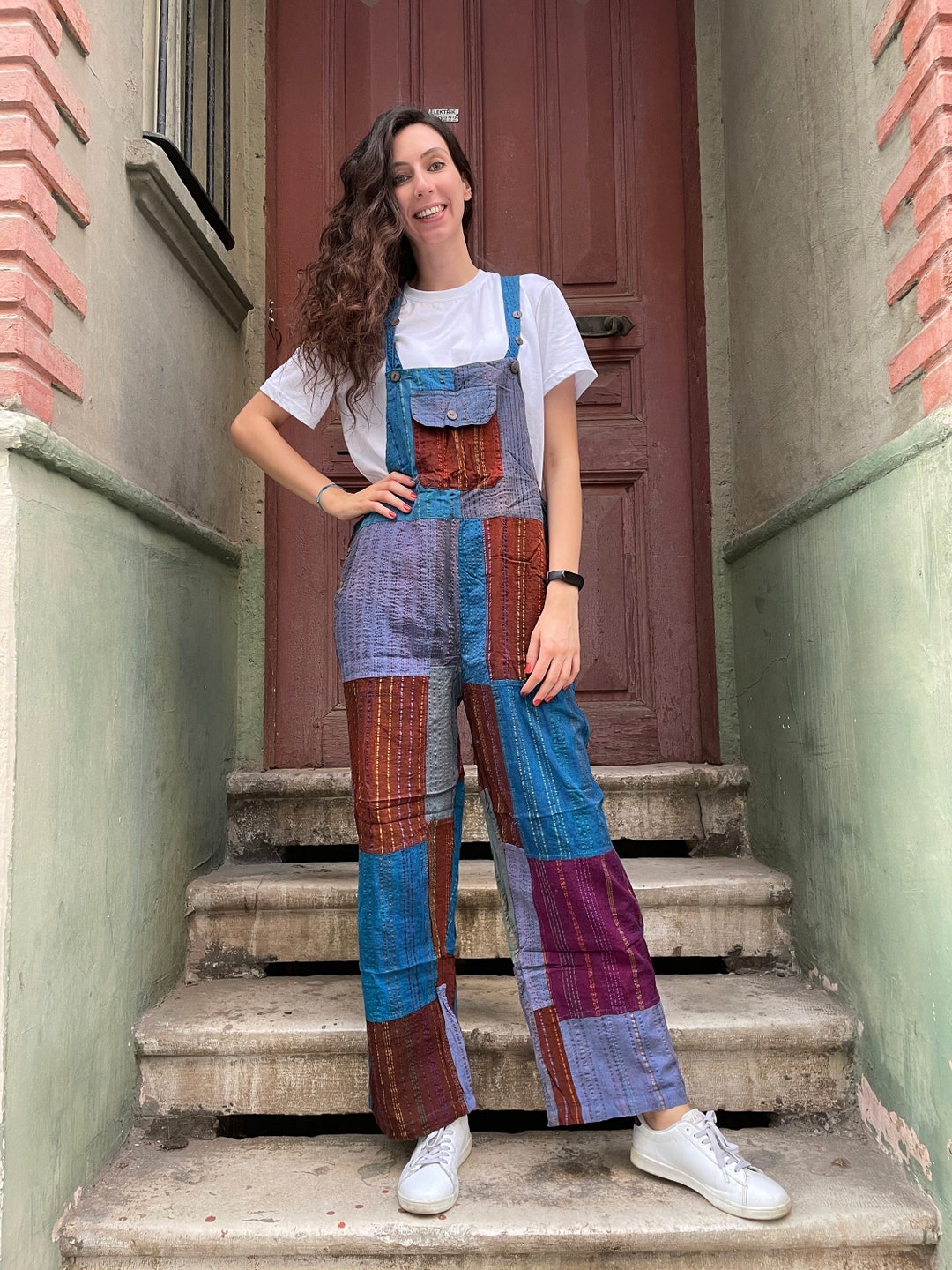 GIFT Boho Jumpsuit Women Overalls Nepal Patchwork Pants Etsy