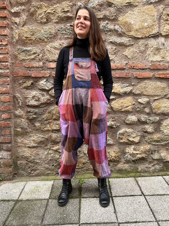 patchwork dungarees pattern