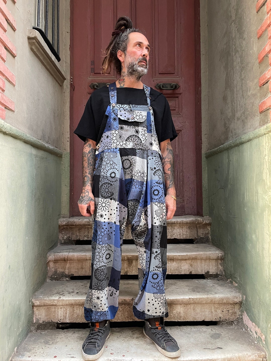 Unisex Patchwork Jumpsuit, Man Overalls, Overall, Hippie Overalls