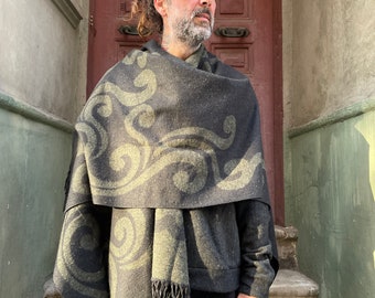 Recycled Poncho, Poncho, Poncho for Women, Wool Poncho, Pancho Men, Pancho Sweater, Mexican Pancho, Christmas, Winter Poncho