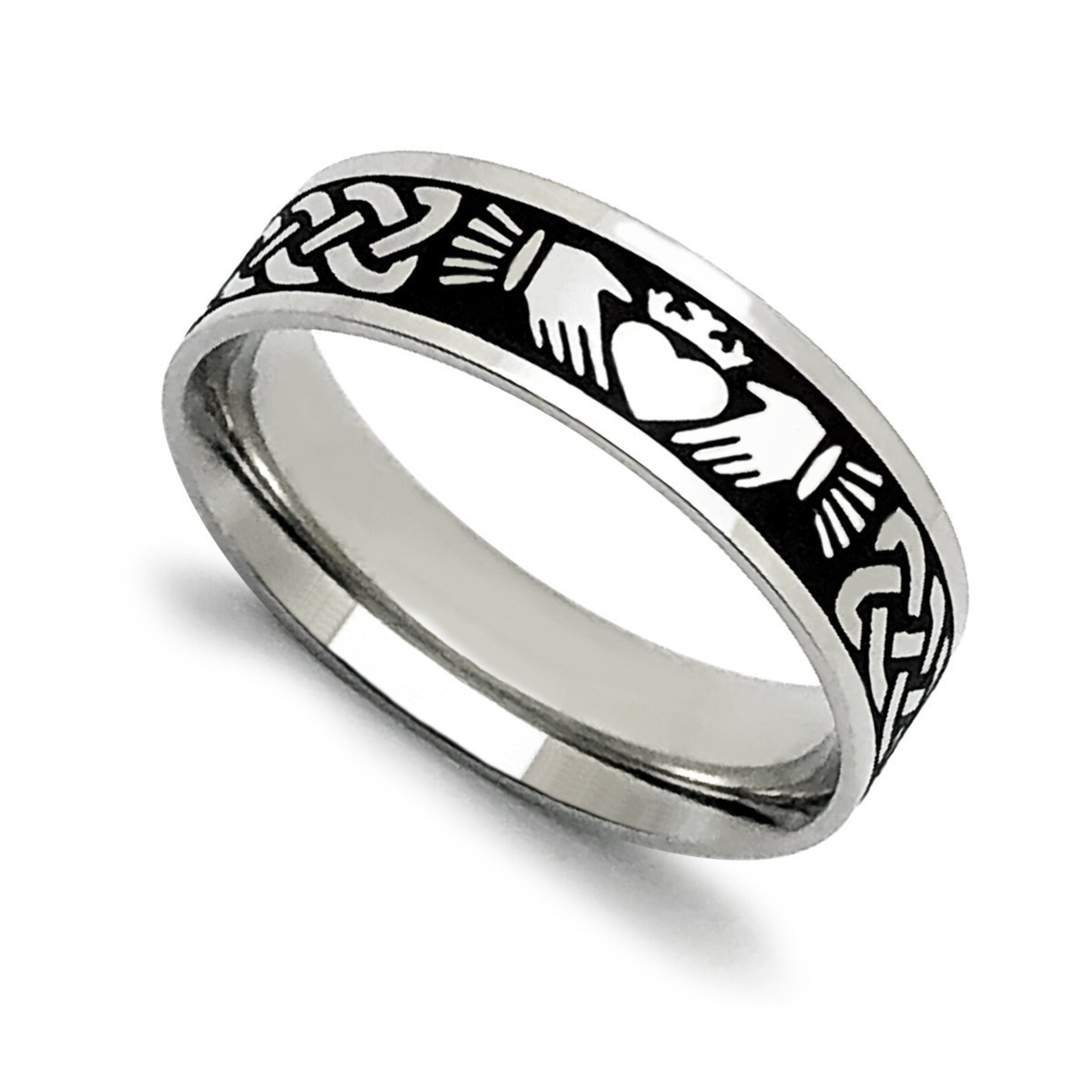 Anillo de Claddagh anillo claddagh celta de acero inoxidable Etsy