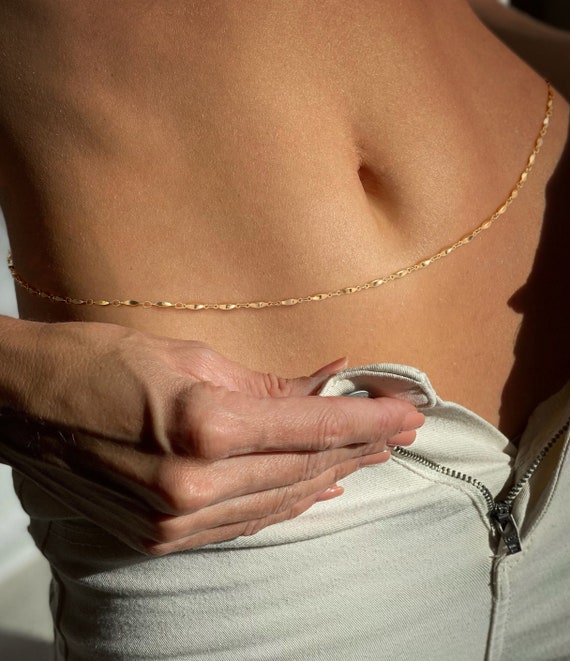 18k gold belly chain deals
