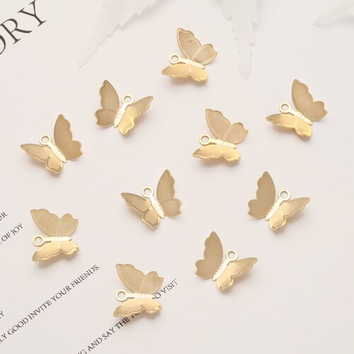 20pcs 18k Shiny Gold Butterfly Charm Pendant Butterfly Etsy
