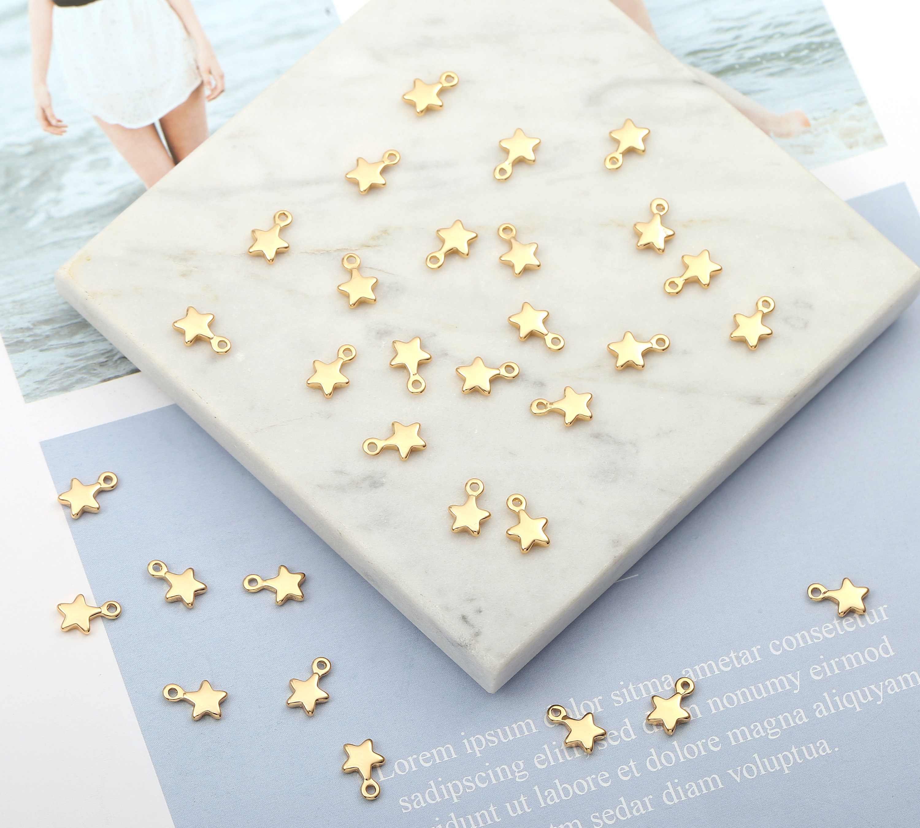 Shiny Gold Plated Mini Star Charms, 14x11 Mm Gold Star Pendants, Small Star  Charm, Star Necklace Charm, Star Bracelet Charms, STRC 