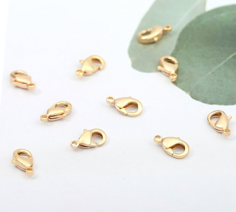 18k Gold Plated Lobster Clasp Bulk 20pcs 9mm Lobster Clasp Etsy