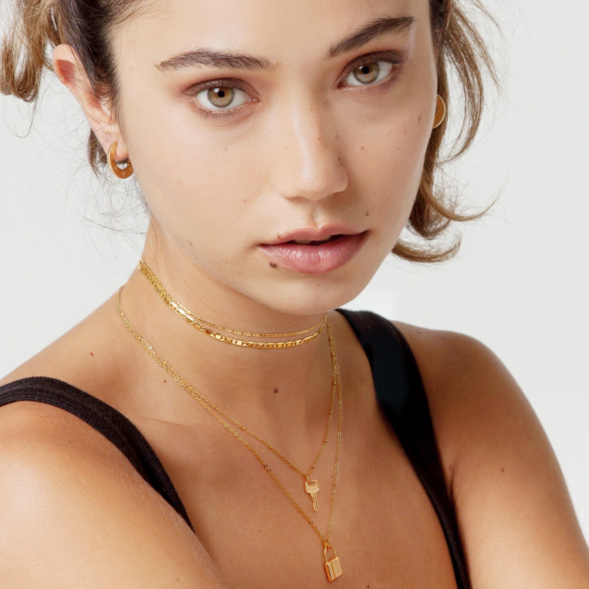 Dainty Gold Lock Necklace Lock & Key Pendant Necklaces Etsy