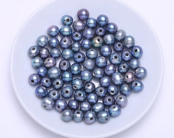 20PCS AA Grade 9-10mm Black Potato Natural Freshwater Pearl, 2.5mm Hole Loose Pearls, Pearl Shell Beads, Fabrication de bijoux, Cadeau de bricolage, AWW-D035