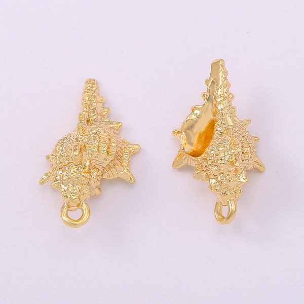 5Pcs Mini Conch Charm,18k Gold Plated Conch Shell,Shell Charm,Tiny Conch Pendant Bulk,Beach Charm,Nautical Charm,Shell Jewelry,AWW-P590