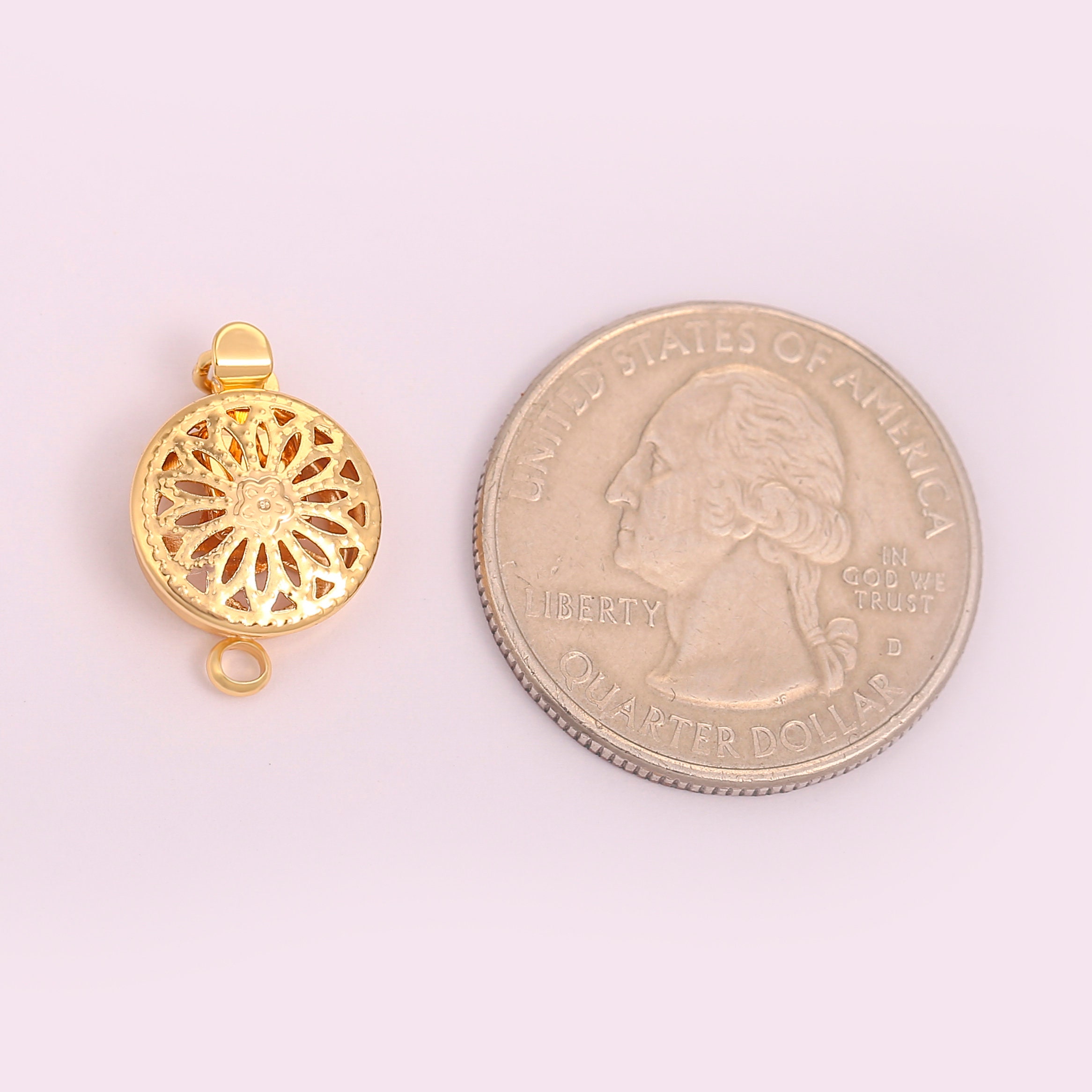 5Pcs Dainty Gold Box Clasp 18x11mmRound Necklace Clasp 18k Etsy