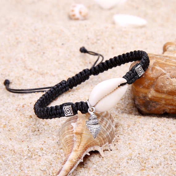 ZIBUYU® Bracelet for Women Girl Seashell Exotic Boho Adjustable Chain Seashell  Bracelet Starfish Conch Pearl